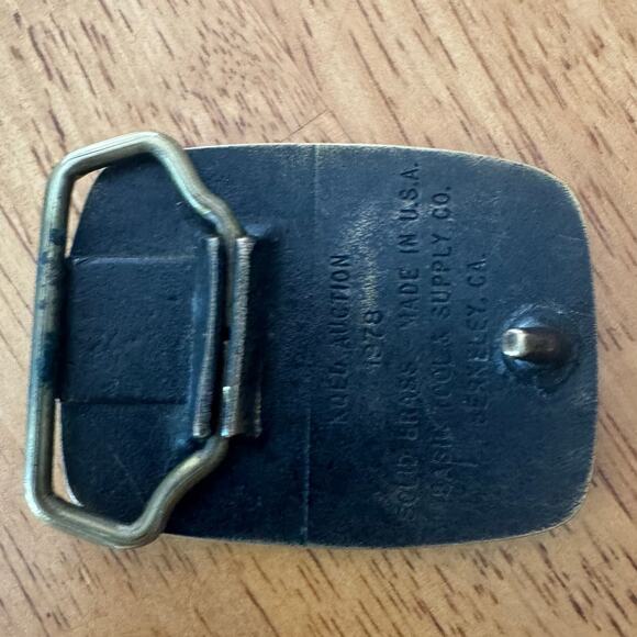 Vintage 1978 KQED Auction Brass Belt Buckle San Francisco Public FM Radio - Picture 2 of 10